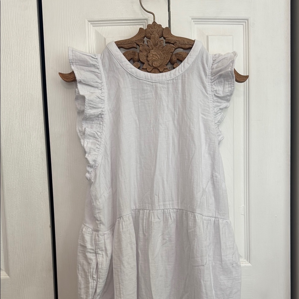 Universal Thread White Ruffled Tiered Sundress with Pockets
